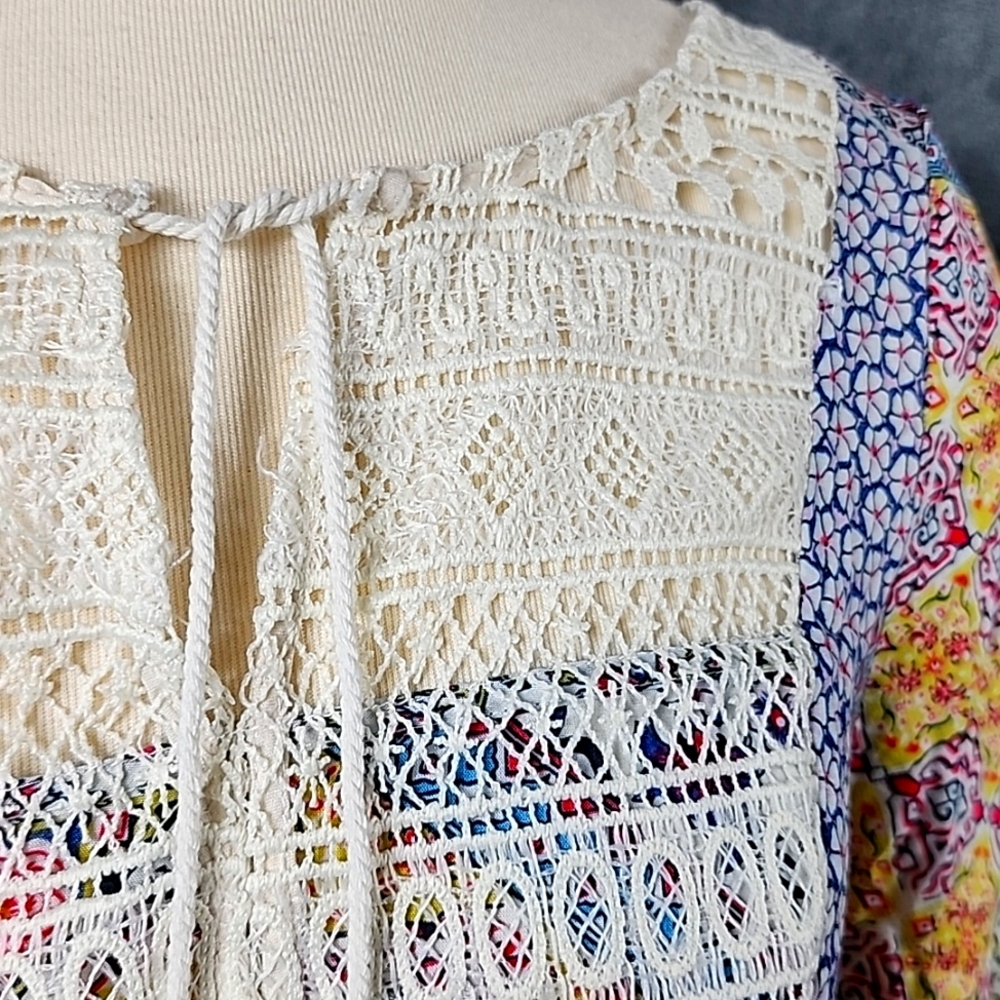 Kori America Floral Patchwork Bohemian Dress Size S - Picture 3 of 8